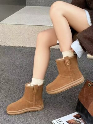 牛皮波西米亞雪靴