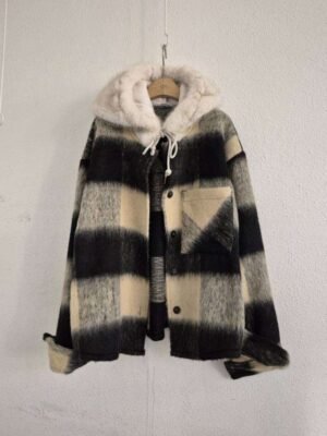 條紋襯衫帽外套