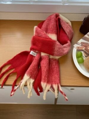 聖誕節紅格子圍巾