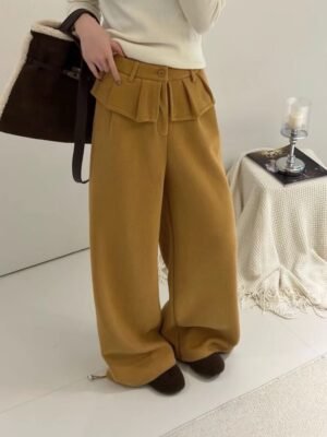 可愛裙襬寬褲